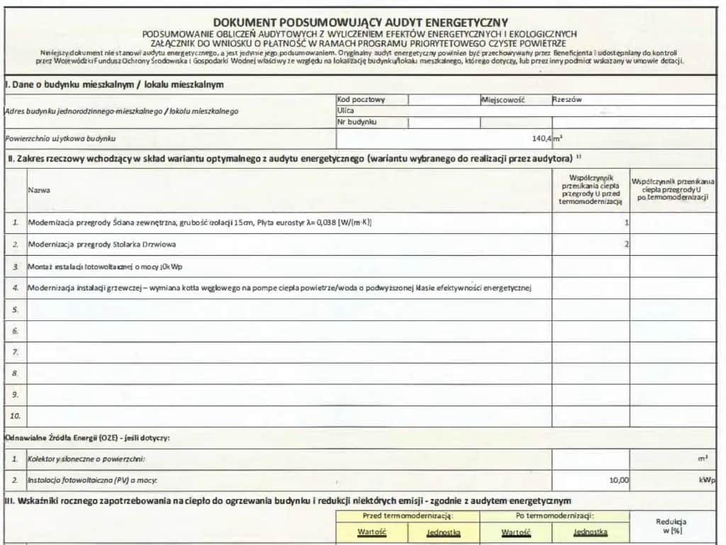 Czy audyt energetyczny jest obowiązkowy w programie Czyste Powietrze?