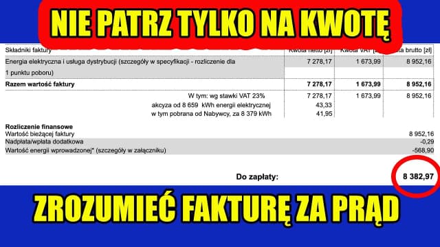 Jak odczytać fakturę za fotowoltaikę i uniknąć nieporozumień